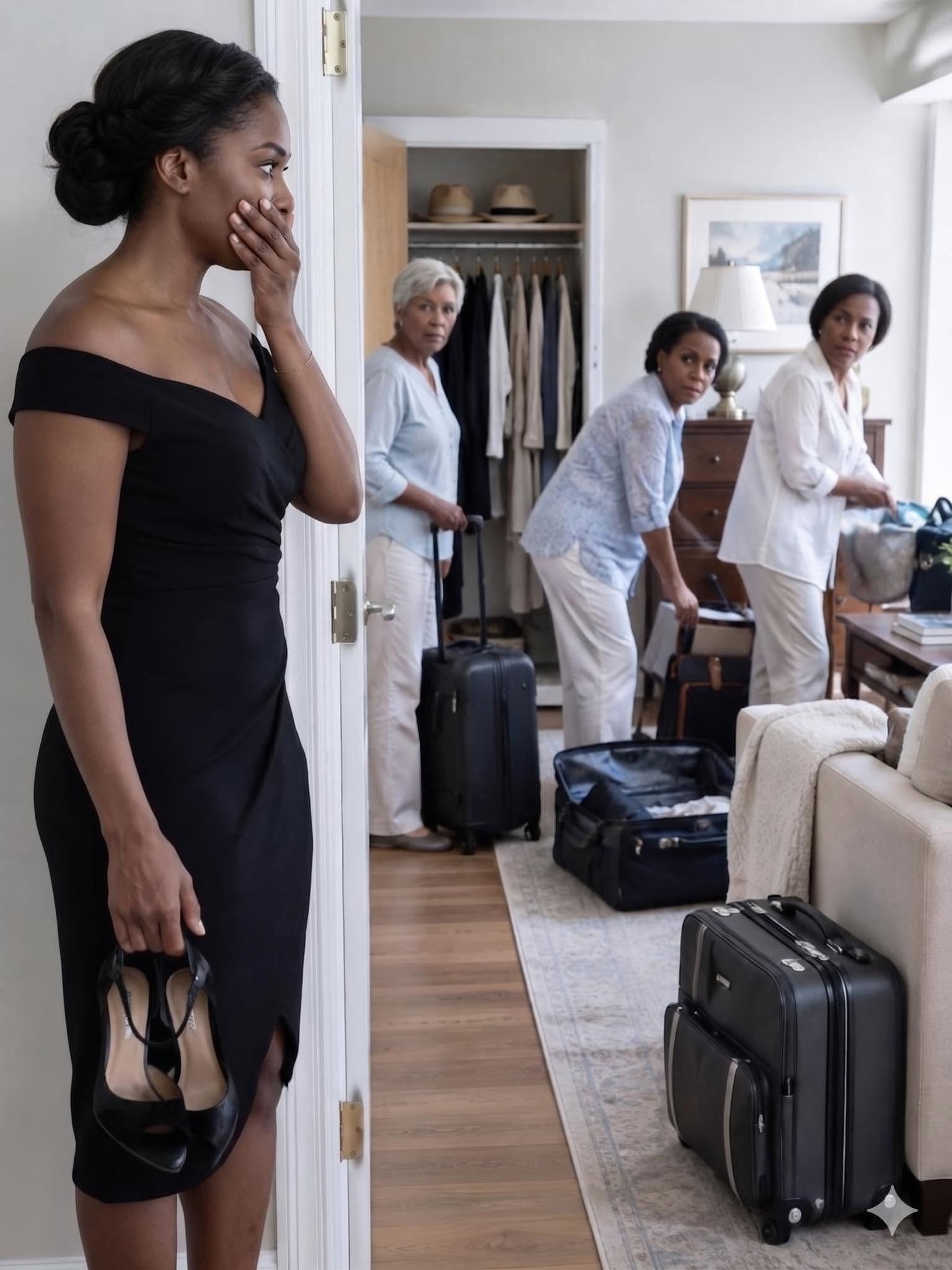 After my husband’s funeral, I returned home with my black dress still clinging to my skin. I opened the door… and found my mother-in-law and eight family members packing suitcases as if it were a hotel.