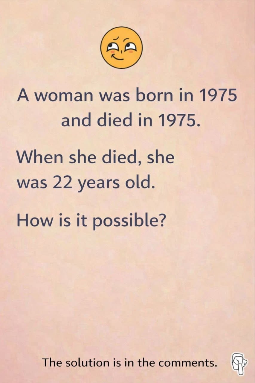 Riddle: This woman was born in 1975