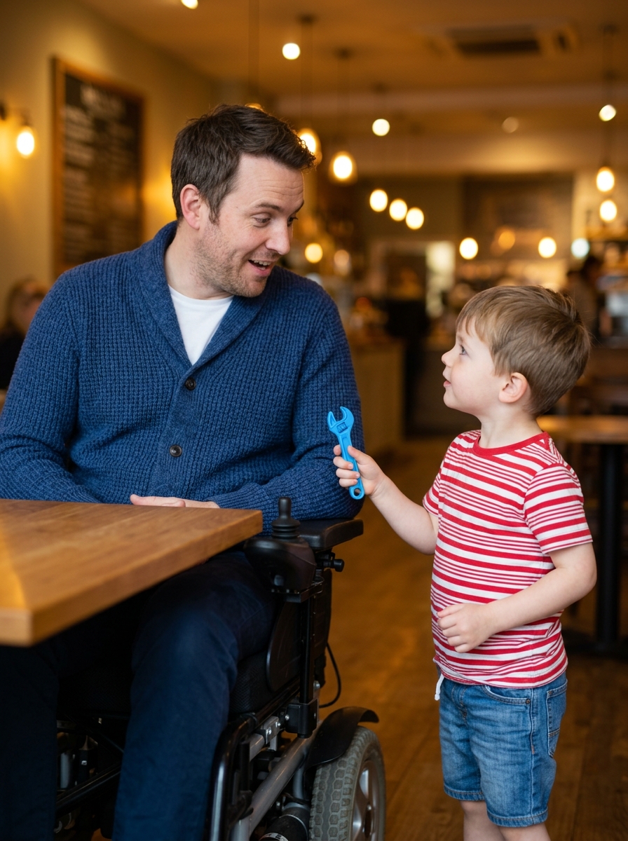 A Little Boy Walked Up to My Wheelchair and Said, ‘I Can Fix Your Legs’—Seconds Later, the Whole Café Went Silent