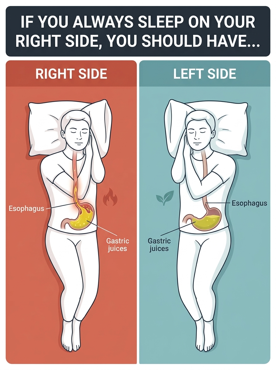What risks do you run when you sleep on your right side?